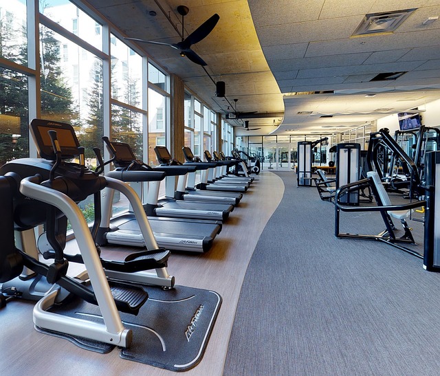 inside gym with treadmills